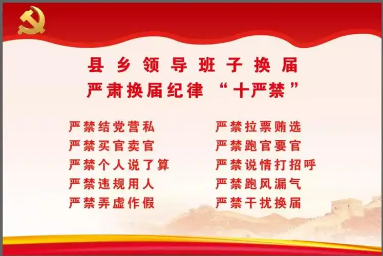严肃换届纪律十严禁