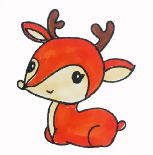 鹿简笔画简单好看小鹿简笔画彩色图片画法