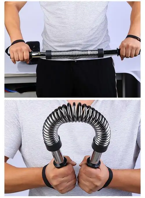 臂力器30kg40kg50kg60kg健身锻炼男士家用弹簧臂力器握力棒臂力棒