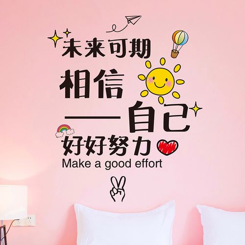 创意网红文字励志墙贴纸卧室床头墙壁装饰宿舍寝室布置未来可期