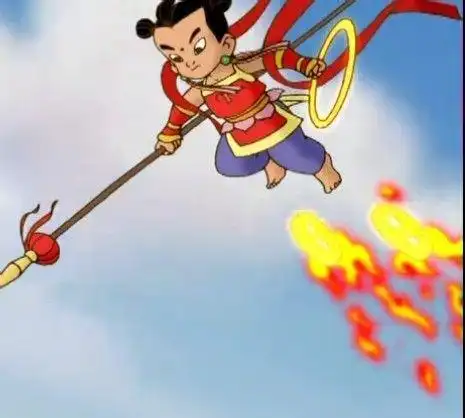 哪吒踩着风火轮简笔画