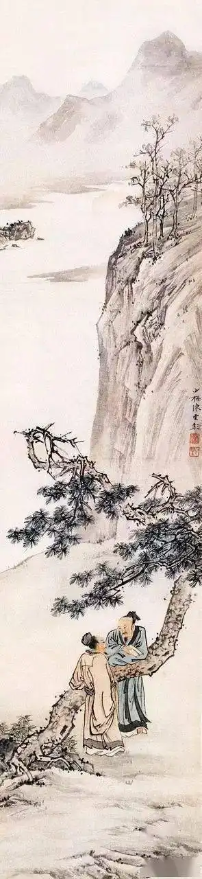 大师陈少梅画松,看着真爽!