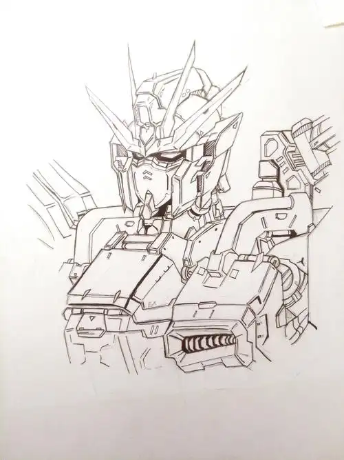 一个半年没正经画过画的高三党在寒假期间偷偷画的高达