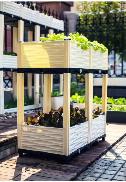 阳台蔬菜种植箱立体款庭院户外种菜箱加厚塑料大号组合园艺花盆立体22