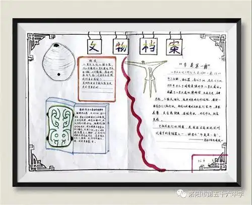 六1班孙勇策   七1班耿可佳   通过小小文物宣传员绘制手抄报