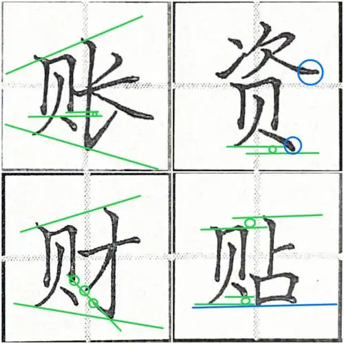 贝字旁例字示范