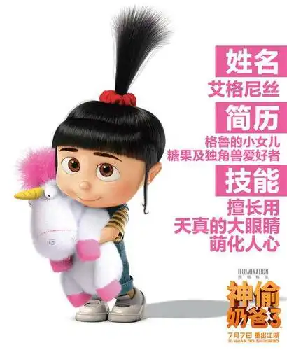 神偷奶爸3艾格尼丝手机海报