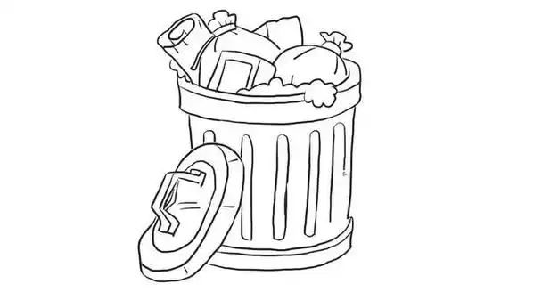 可爱四个垃圾桶简笔画 4个垃圾桶简笔画