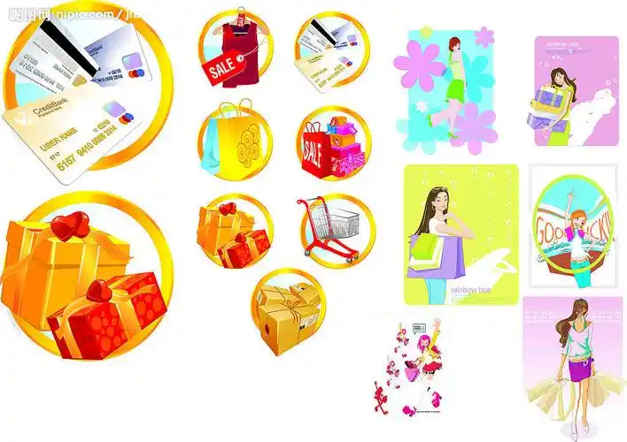 超市购物素材图片[矢量图,cdr]