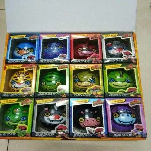 功夫鸡玩具套装功夫鸡的蛋陀螺全套全套12款公仔陀螺儿童猎