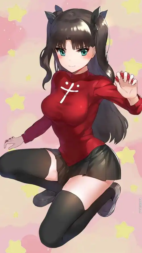 1080x1920图片下载_fate/stay night动漫美女红色恶魔远坂凛手机壁纸