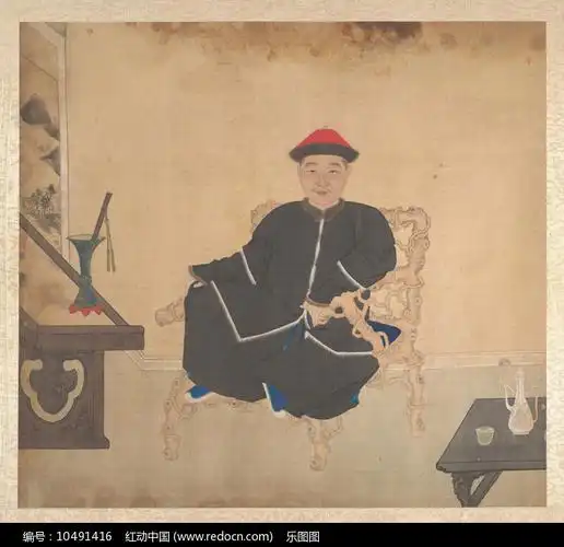 清代佚名肖像册人物像