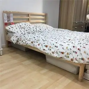 北欧风宜家田园风简约塔瓦 床实心松木床1.5米实木小户型原木色床