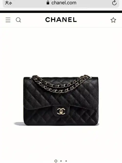 chanel香奈儿经典鱼子酱纹黑金cf单肩斜挎包