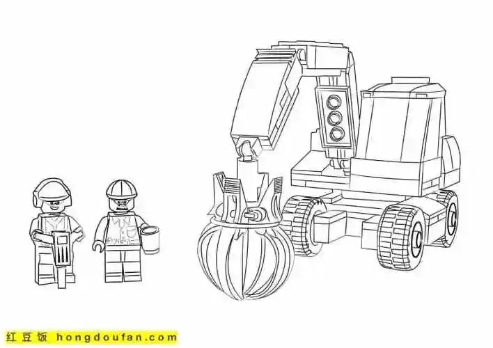 10张乐高玩具主题涂色图片-红豆饭小学生简笔画大全