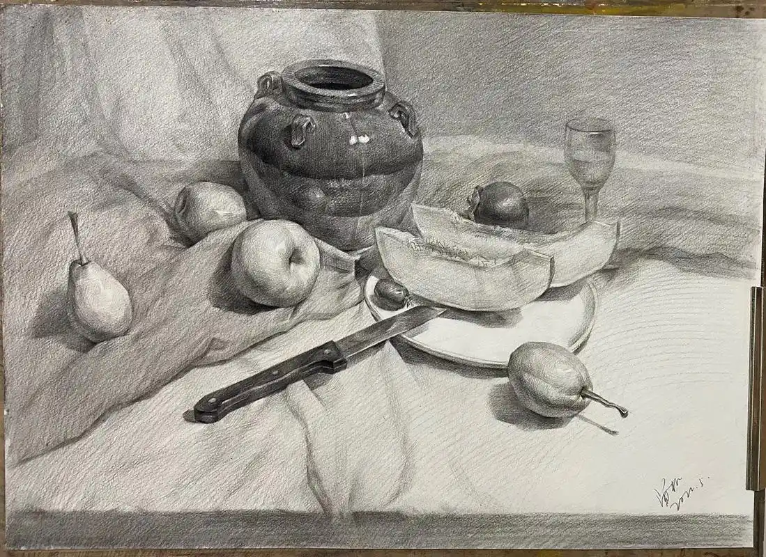 固有的,光影推移#素描静物 #素描 - 抖音