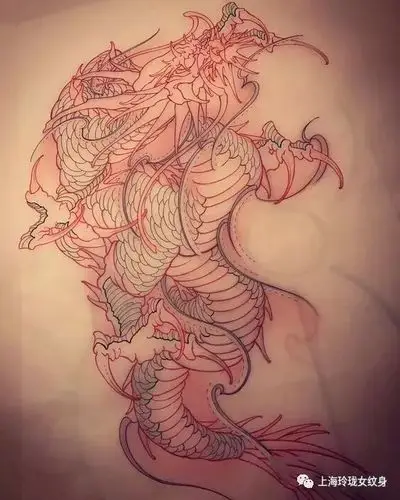 龙纹身手稿,昆山老兵纹身