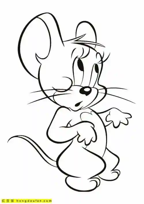 10张搞笑搞怪的《猫和老鼠》涂色卡通免费图片-红豆饭小学生简笔画