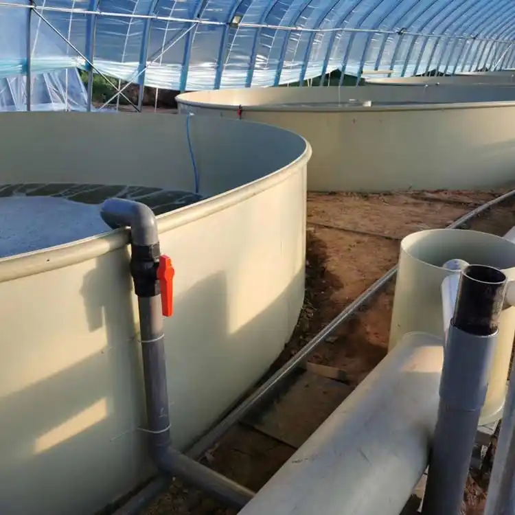 工厂化水产养殖pp鱼池塑料鱼池锅底室内养殖pp圆形池