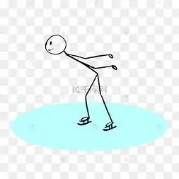 滑冰可爱卡通火柴人