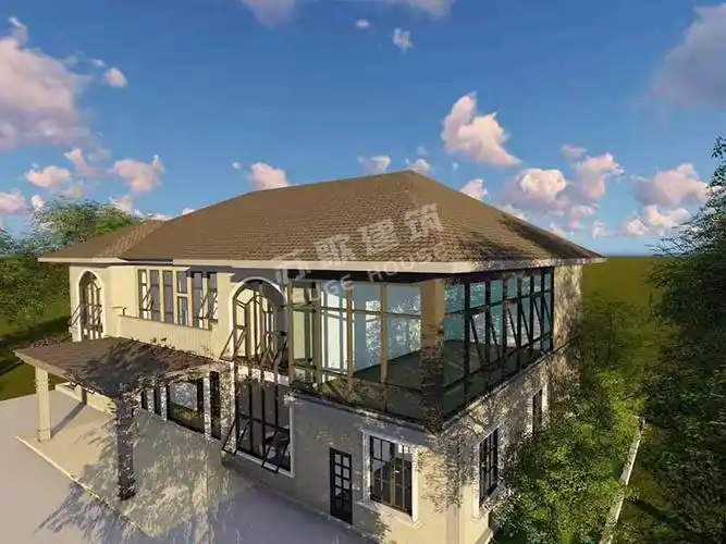 豪华轻钢别墅 钢结构房屋 住人钢架房 轻钢龙骨建筑