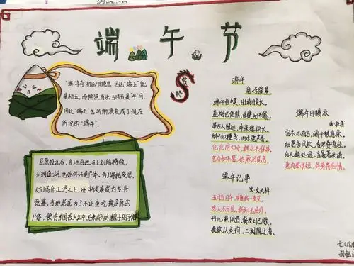 巜离骚》读罢不再伤 手抄报展祭奠忙