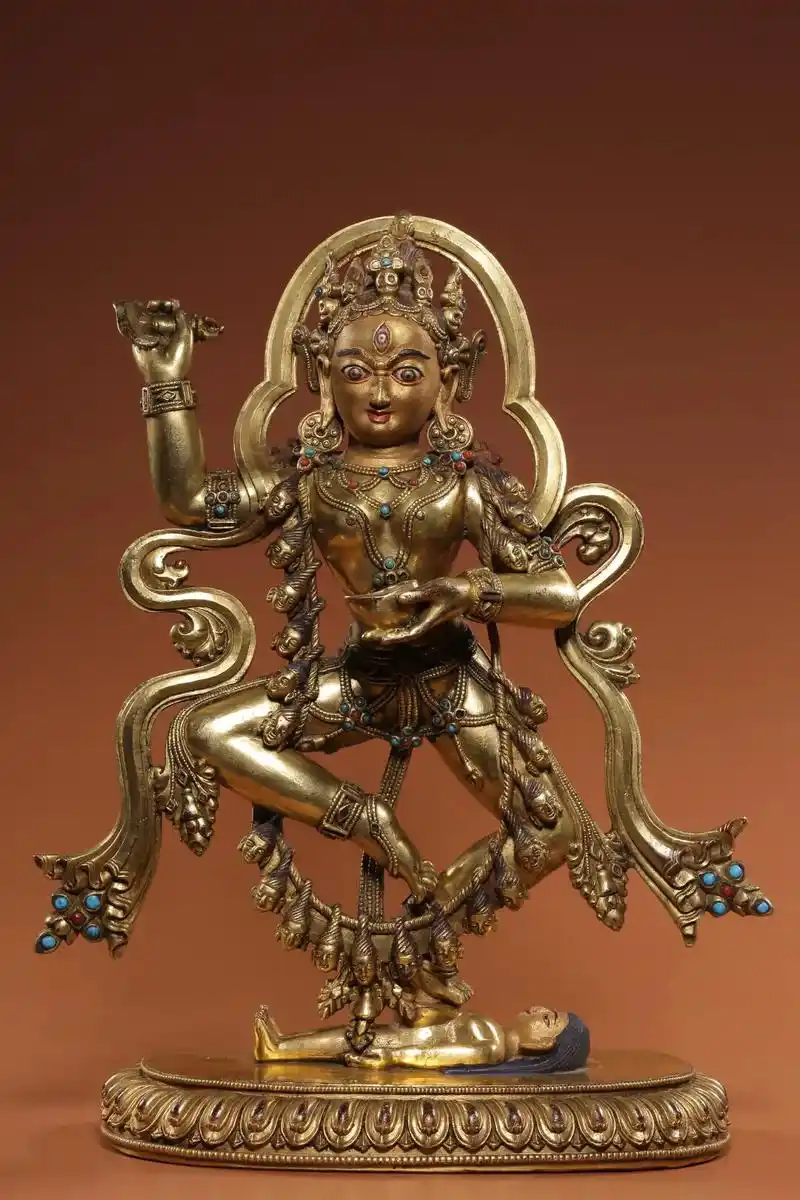 清铜鎏金空行母造像 高27厘米长17.8厘米宽8.7厘米重2 - 抖音