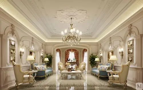 3万286㎡简欧别墅装修干净稳重的欧式摩登风