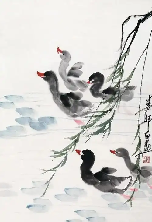 娄师白画小鸭,天真稚拙|小鸭子|雏鸭_网易订阅