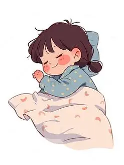睡觉女孩卡通素材