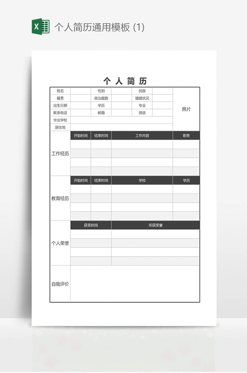 个人简历通用模板 (1)