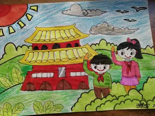 我爱北京天安门,天安门上太阳升.我们向国旗敬个礼,祖国妈妈我爱你