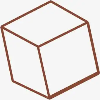 棕色简笔画正方体手绘人物