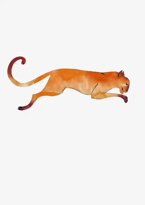 奔跑的豹子手绘图