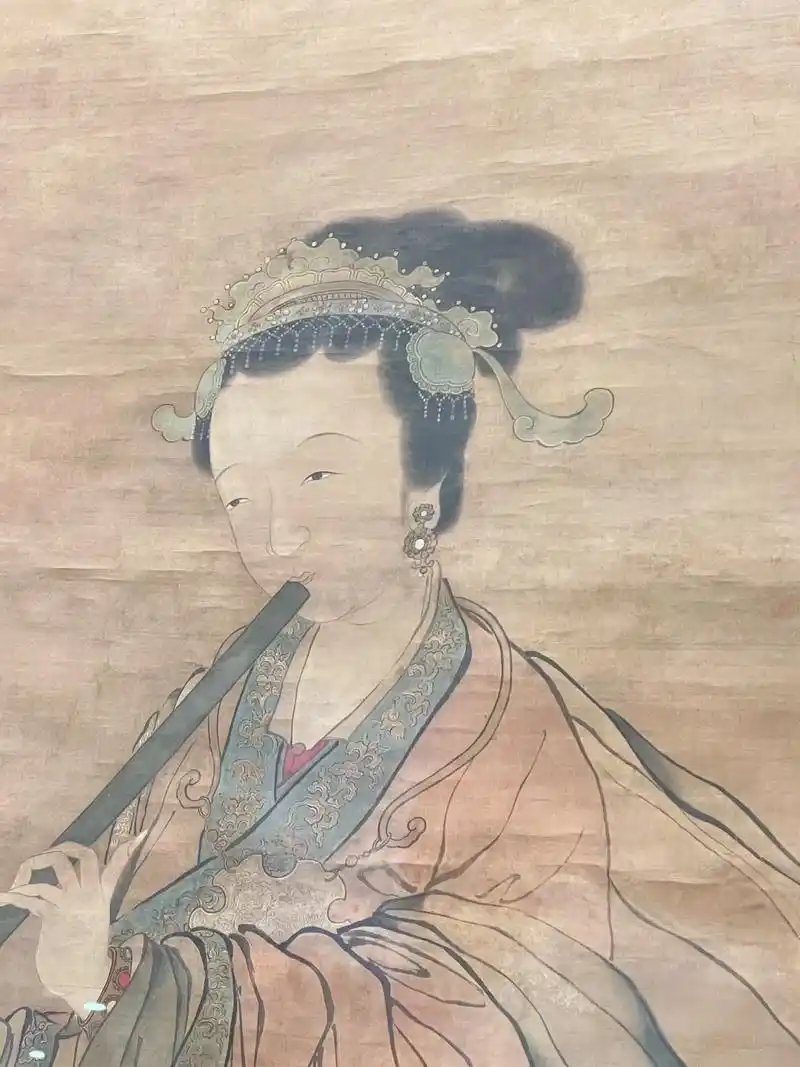 吹箫仕女图.#唐伯虎#唐寅 - 抖音