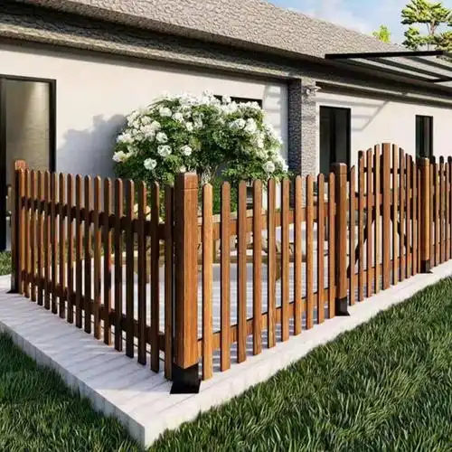 户外塑木护栏栅栏围栏庭院花园别墅植物坪围墙菜园碳化妨腐隔离网