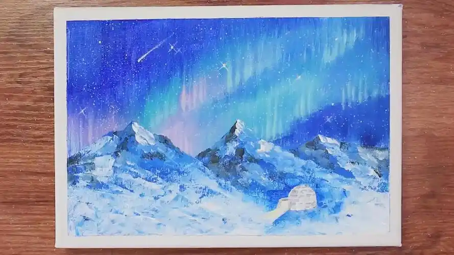 手工绘画教程,带你学习如何画美丽的北极光!
