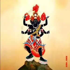 结缘密宗五大明王之金刚夜叉明王佛教画像佛像画图挂画金刚尽唐卡