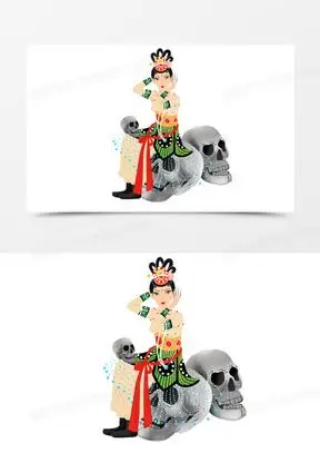 卡通手绘西游记白骨精形象免抠素材