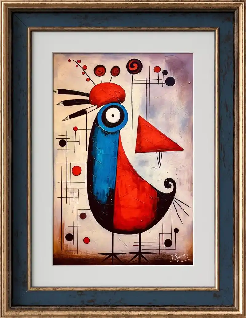 这幅抽象画作《大嘴鸡》让人感受到了 - 抖音