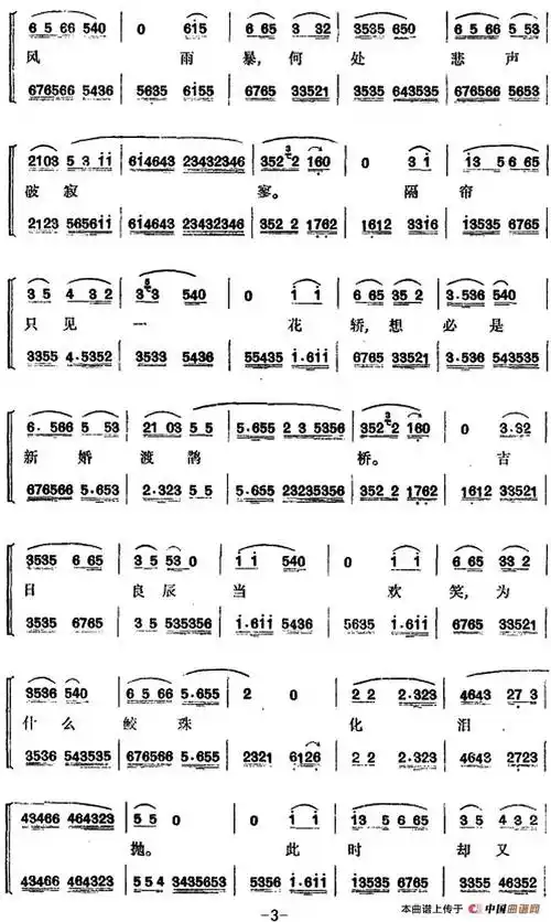 京剧唱谱:锁麟囊 (第五场)