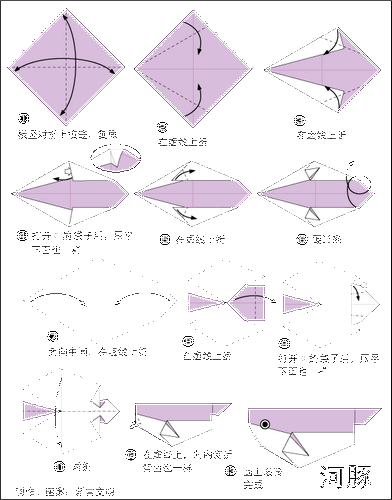 折纸海洋动物小龙虾怎么折鲨鱼的折纸图解与方法教程手工折纸动物金鱼