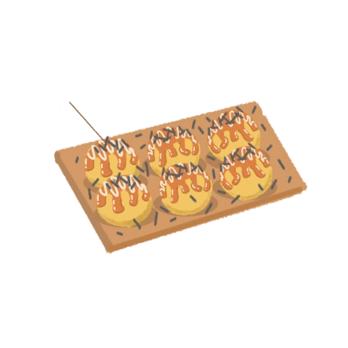 日式美食卡通手绘章鱼小丸子png