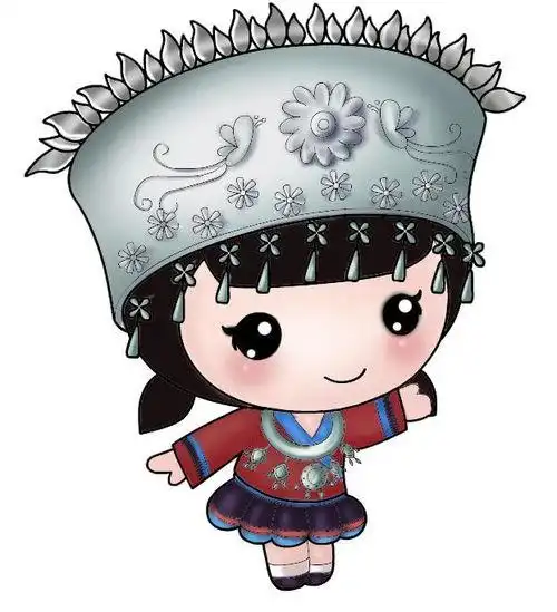 苗族姑娘简笔画 苗族姑娘简笔画涂色