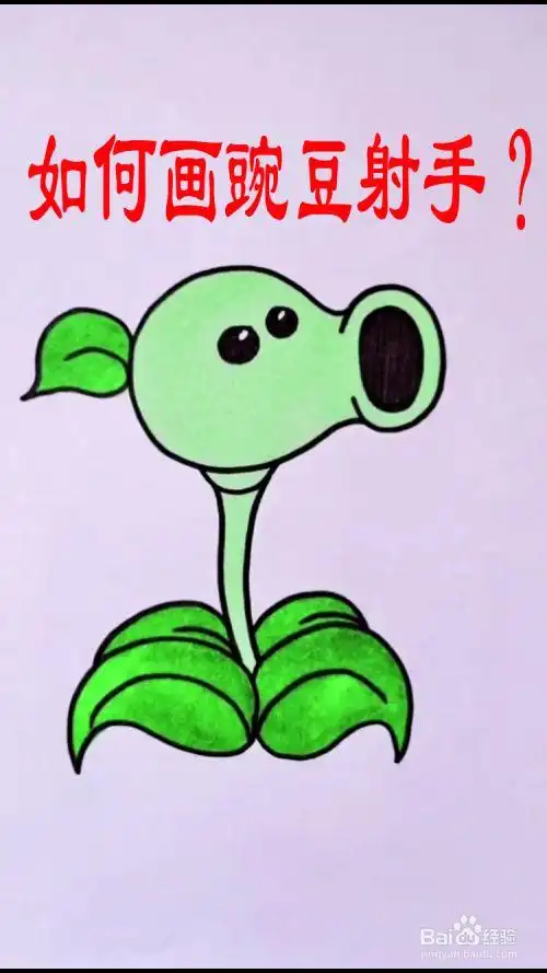 > 书画/音乐工具/原料 画笔 白纸 方法/步骤 1 首先画出豌豆射手的