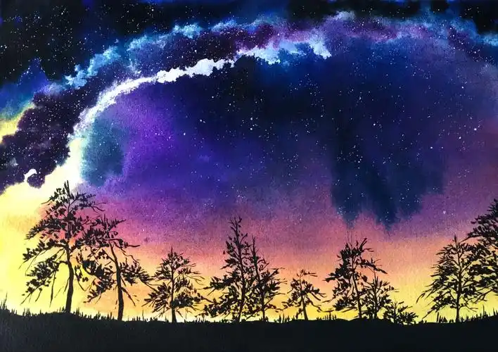 水彩星空教程|笔尖下的璀璨银河(之二)