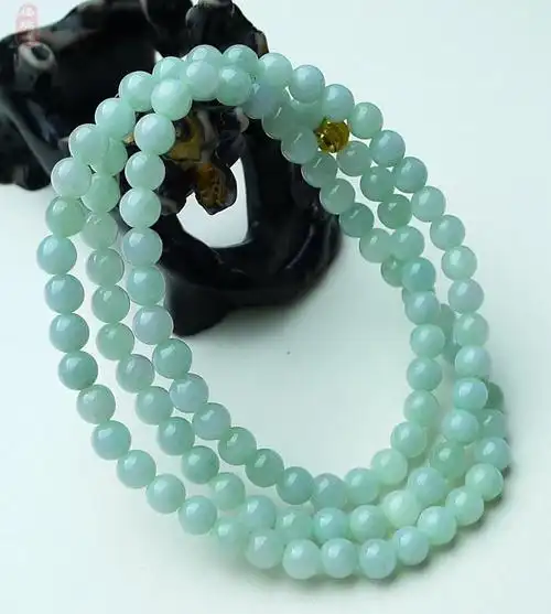 天然缅甸翡翠项链玉珠玉串毛衣链108颗a货冰润四会厂家源头好货证