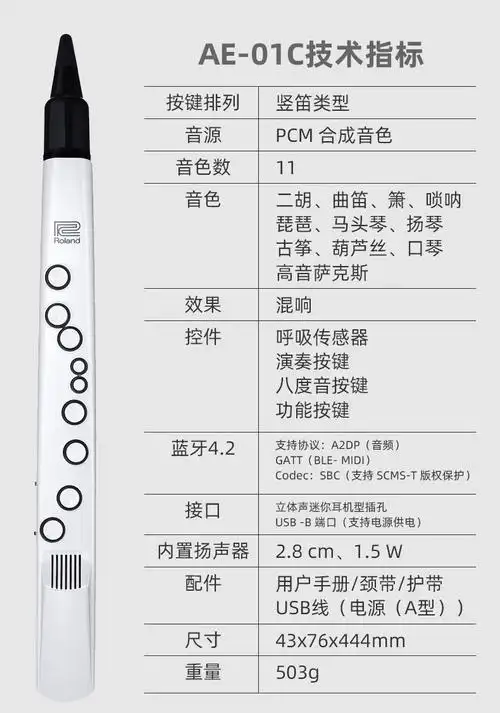 新(roland)罗兰电吹管乐器ae-10电萨克斯风ae30初学者ae05电子管ae30