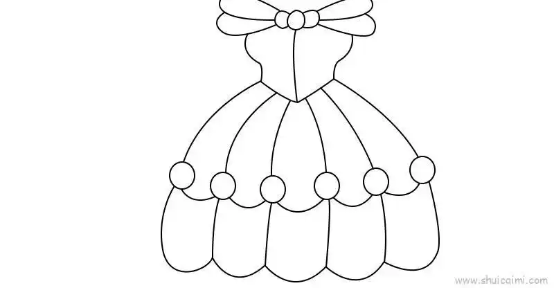 公主裙简笔画画法图解