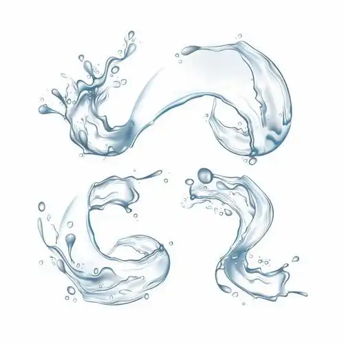 3款水流液体水滴飞溅效果png图片免抠矢量素材